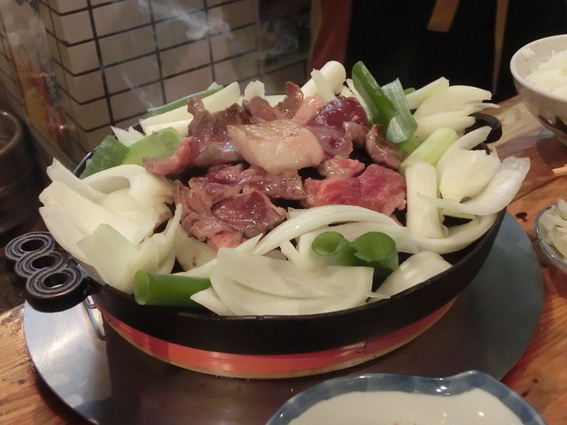 In our popular ”DARUMA” Jingisukan Barbecue Restaurant (Sapporo, Hokkaido, Japan)