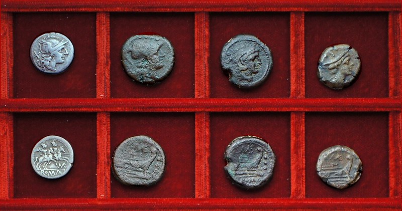 RRC 132 ME Caecilia denarius, bronzes, Ahala collection, coins of the Roman Republic