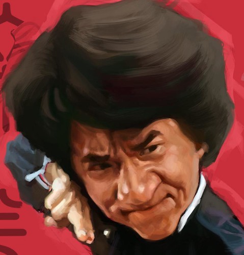 digital caricature sketch of Jackie Chan Drunken Master - 3