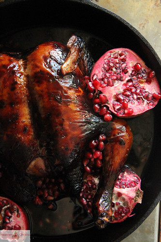 Pomegranate Lacquered Roast Chicken