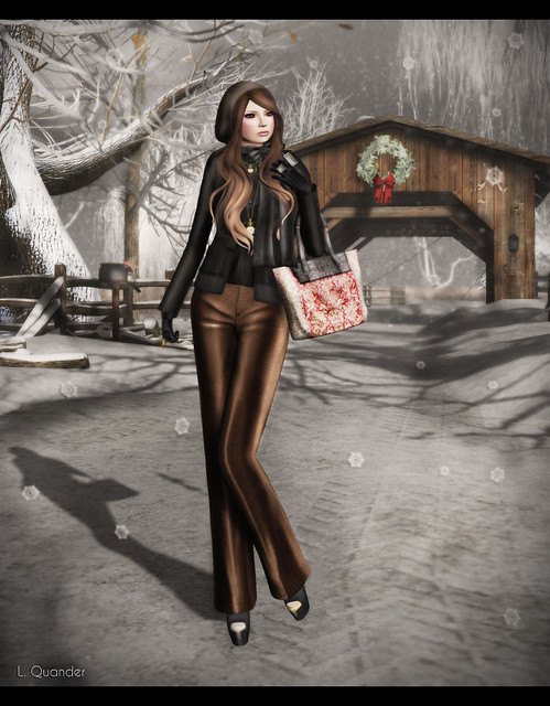 Baiastice_Emma Jacket with top-black & Milano Trousers - Brown