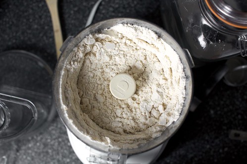grinding the cashews with flour