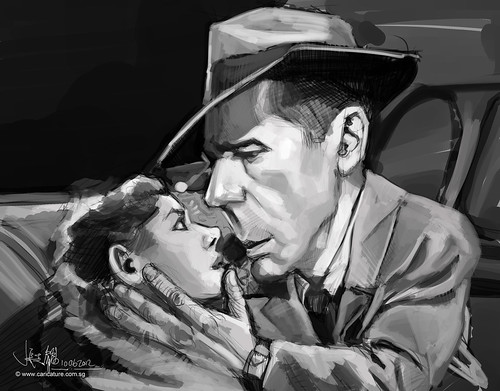 digital caricature painting of Bogart Hemphrey - 2