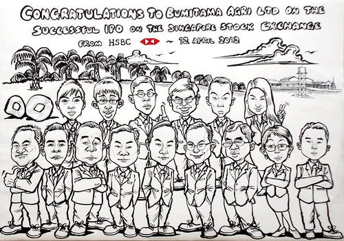 group caricatures for HSBC - Bumitama Agri (original) - outline