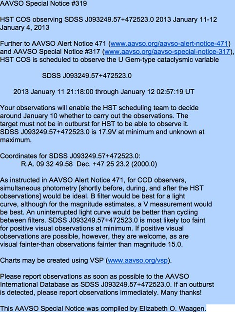 AAVSO Special Notice 319