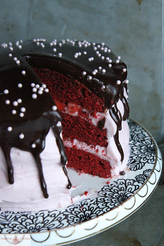 Red Velvet Strawberry Chocolate Cake