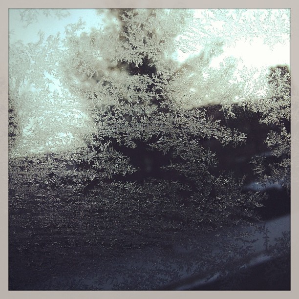 The frost on my car windows yesterday morning. #latergram #winter