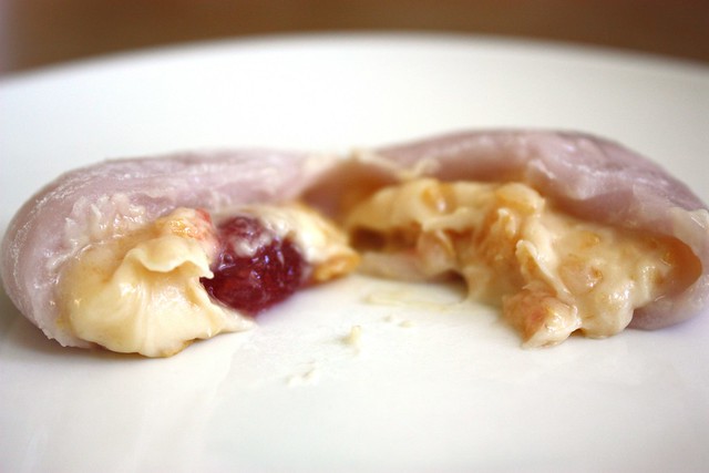 Raspberry Mille-feuille Mochi Cream innards