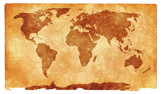 World Grunge Map - Sepia