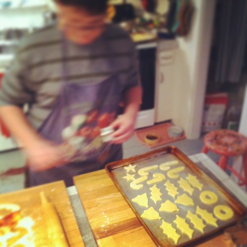 Adam, busy making cookies #teen #yule #fromourkitchen