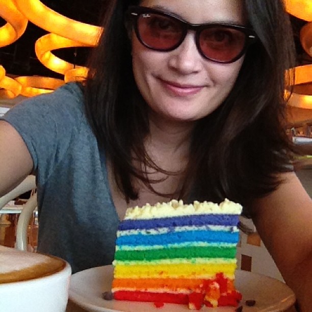 Happiness is a rainbow cake! #bridabistro