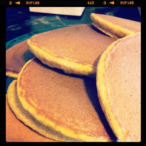 Whole wheat pumpkin honey pancakes.
