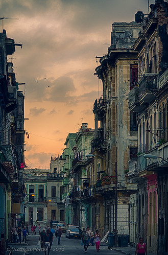 Late afternoon street scene, Havana, Cuba by toryporter (back... never catching up!)