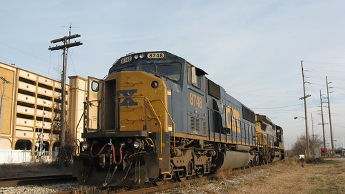 CSX Transportation Company diesel locomotives idling near the Horseshoe Casino.  Hammond Indiana.  Sunday, November 25th, 2012. by Eddie from Chicago