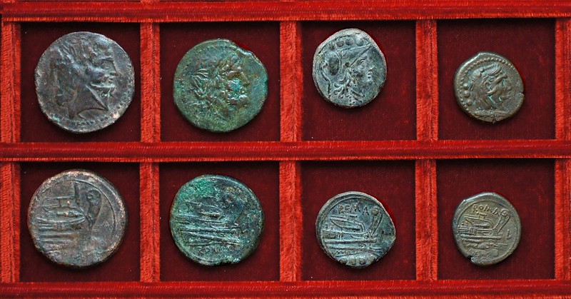 RRC 097 L Luceria bronzes (5) Ahala collection, coins of the Roman Republic