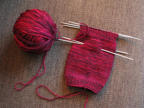 Knitting away