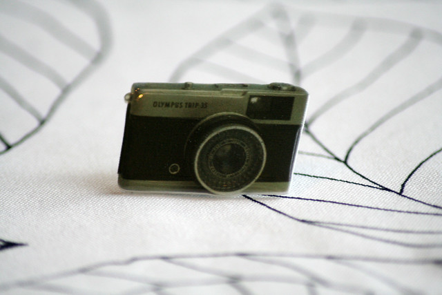 Handmade Plastic Olympus Trip Retro Camera Brooch