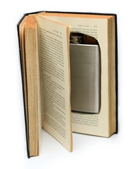 Hollow Book With Flask