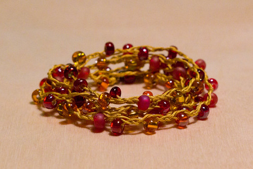 Braid with ruby beads