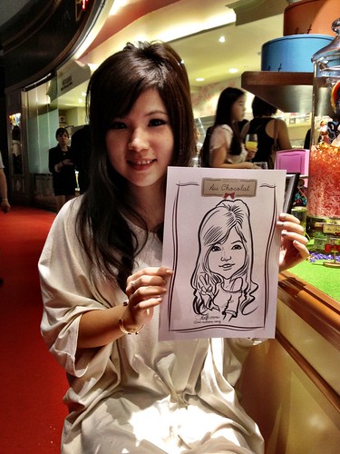 caricature live sketching for Au Chocolat Opening - 10