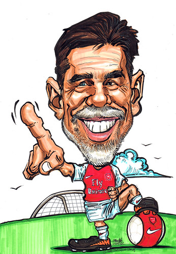 Arsenal soccer fans caricature