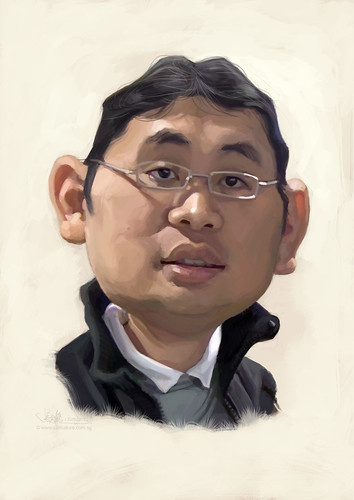 digital caricature of Goh Kok Leong (revised) for Hewlett Packard
