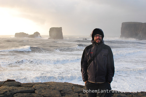 Stephen at Cape Dyrholaey and Seaside cliffs Iceland