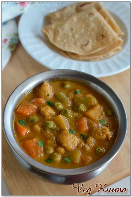 (Mixed  Veg Kurma Vegetable Hotel Passions recipe Sharmis kurma veg  Korma) Style  gravy