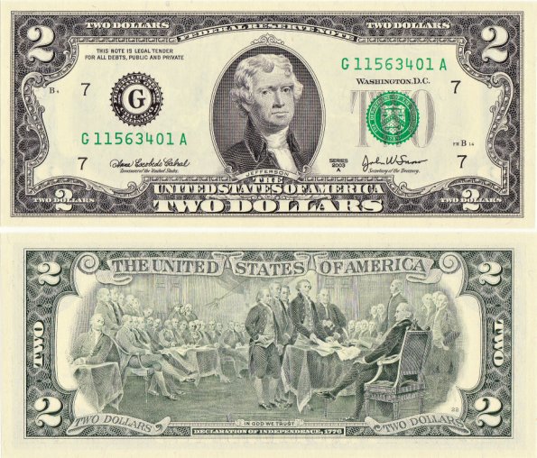 2 Doláre USA 2003 A, Jefferson, Pick 516b