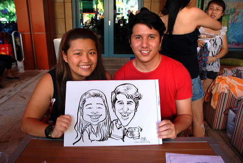 caricature live sketching for Mark Lee's daughter birthday party - 5
