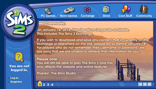 Sims 2 Online Shutdown 2