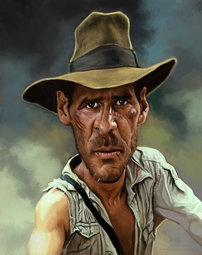 digital caricature of Harrison Ford