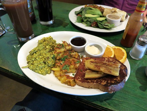 Herbivore - Combo Platter with Sour dough french toast and pesto tofu scramble