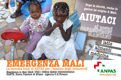 Emergenza Mali - la raccolta fondi Anpas per gli orfanotrofi