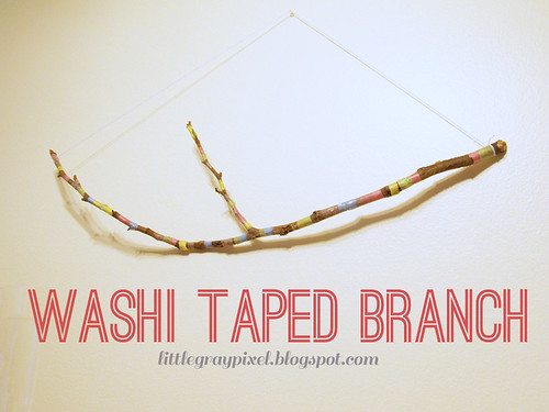 diy washi taped branch