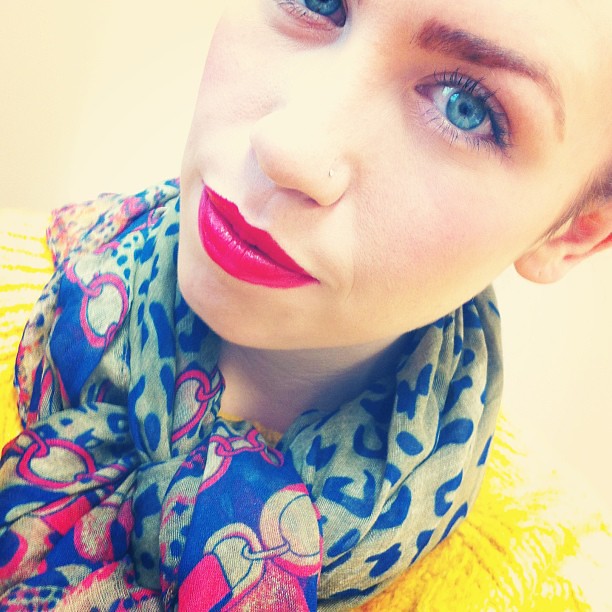 Resolution #1: Wear red lipstick more often! Currently wearing @mark_girl Make It Rich Lip Crayon in Hot Sauce!