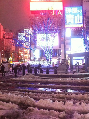 Shinjuku became a snow-covered winter wonderland