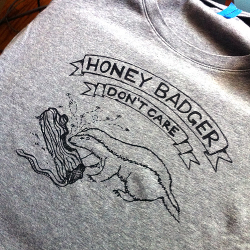 handmade honey badger tshirt from vitamini