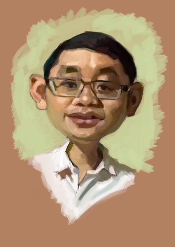 digital caricature of Goh Kok Leong for Hewlett Packard - 2