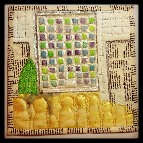 And "Church Squares" is done, just making the deadline for #projectquilting #artquilting #inktense #lumiere