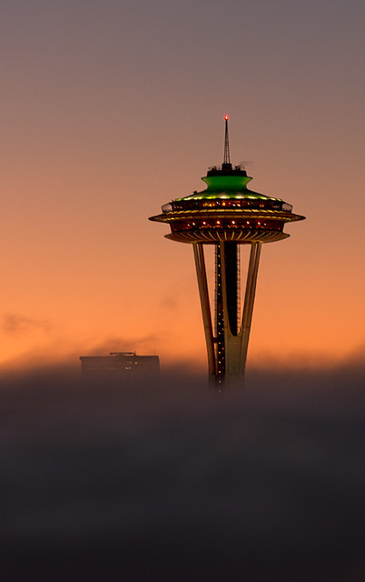 Seattle under the fog