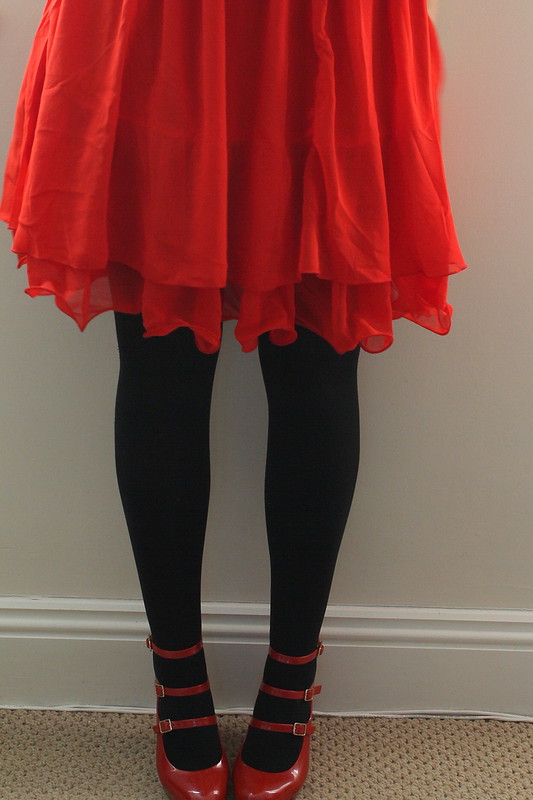 Chiara Fashion - red sequin dress, Vivienne Westwood heels
