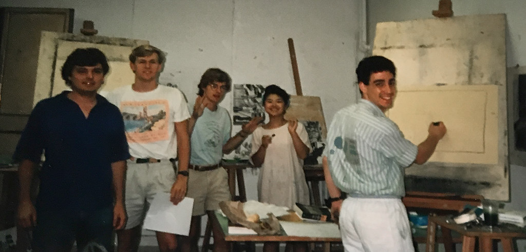 1988 summer students in Palazzo Massimo studio including Sunny Lee, and Doug Gensler.

photo / Susan Portman Price (B.S. URS '90, M.R.P. '91)