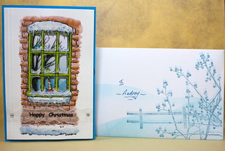 Recycled christmas card and Envelope