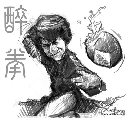 digital caricature sketch of Jackie Chan Drunken Master - 1