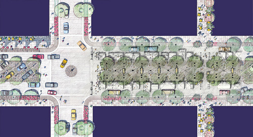 rendering of the redesigned BLVD (courtesy of Moule & Polyzoides)