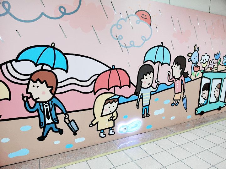 colourful cute deco over at Taipei Metro