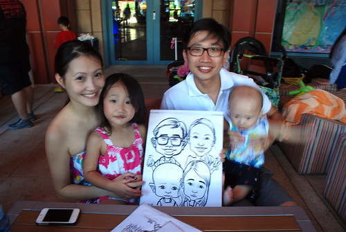 caricature live sketching for Mark Lee's daughter birthday party - 17