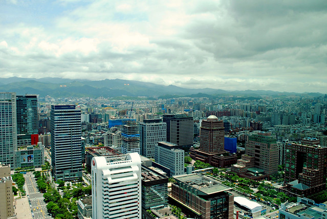 Panoramic window view of Taipei