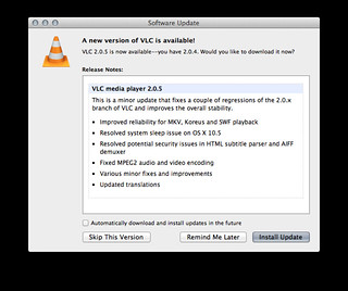 VLC 2.0.5 アップデート